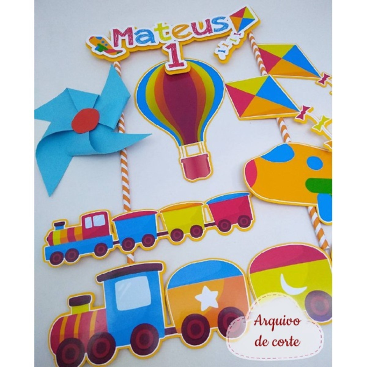 Arquivo de corte topo de bolo brinquedos em camadas 1