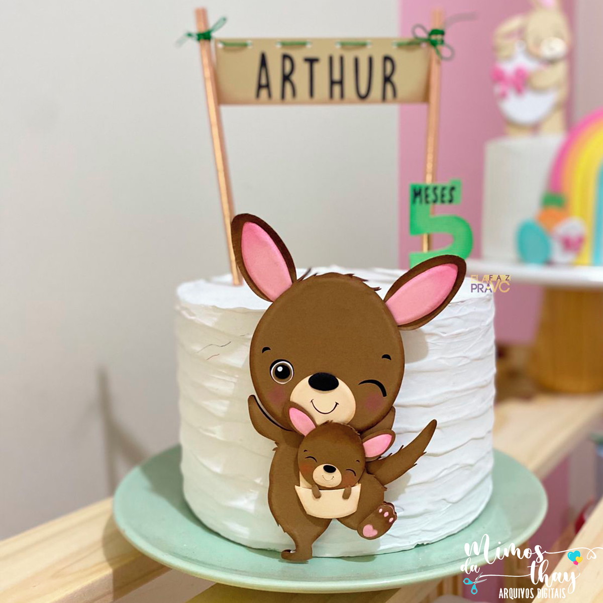 Arquivo de Corte Topo de Bolo Canguru Cute 001