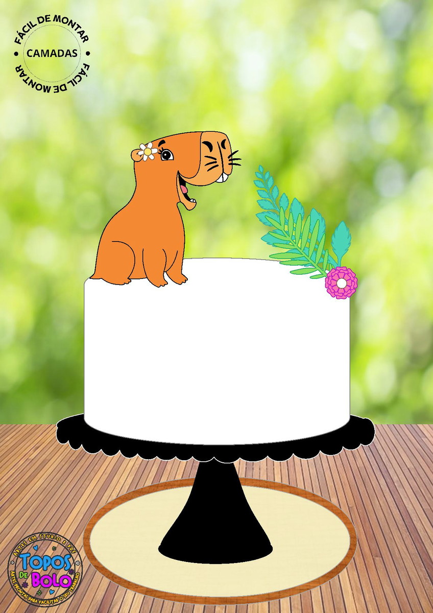 Arquivo de Corte Topo de Bolo Capivara Cute