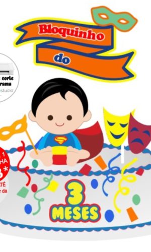 Arquivo de Corte Topo de Bolo Carnaval - Bloquinho Menino