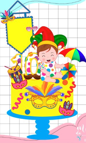 Arquivo de Corte Topo de Bolo Carnaval Menino 065