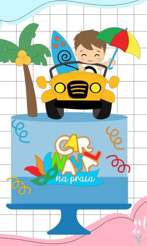 Arquivo de Corte Topo de Bolo Carnaval na Praia Menino 101