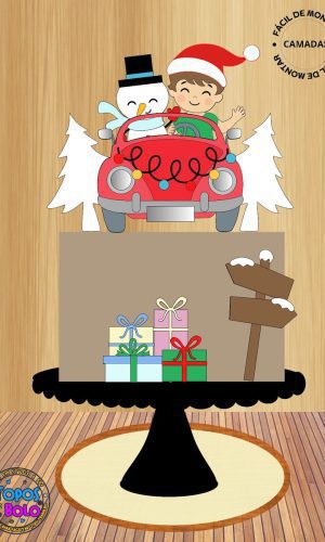 Arquivo de Corte Topo de Bolo Carrinho do Noel Baby
