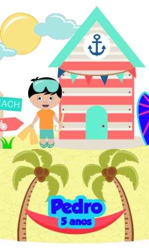 Arquivo de Corte: Topo de Bolo Casa Praia Verão Menino 013