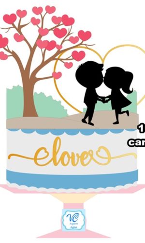 Arquivo de Corte Topo de Bolo Casal Apaixonado 3