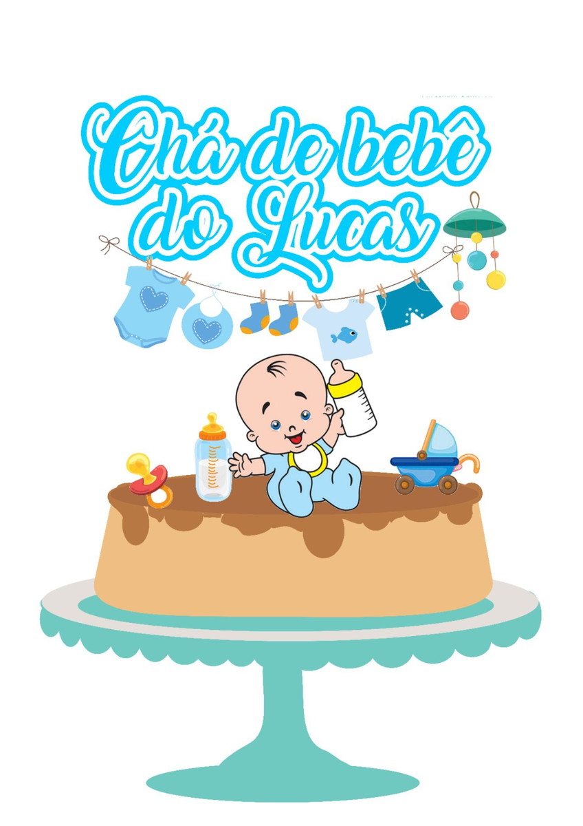 Arquivo de Corte Topo de Bolo Chá de Bebê 03
