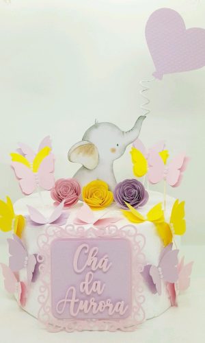 Arquivo De Corte Topo De Bolo Chá De Bebê Elefantinho