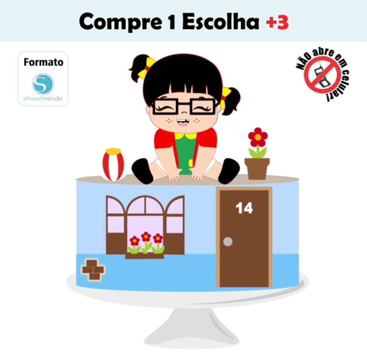 Arquivo de Corte Topo de Bolo Chiquinha Cute