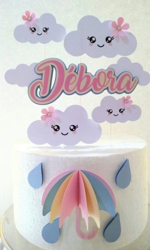 Arquivo de Corte Topo de Bolo Chuva de Amor em Camadas 207