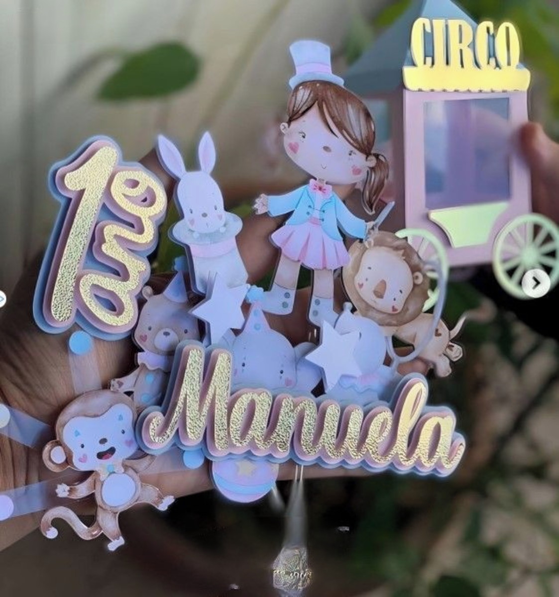 Arquivo de Corte Topo de Bolo Circo Menina