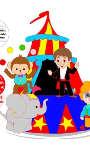 Arquivo de Corte Topo de Bolo Circo - Menino