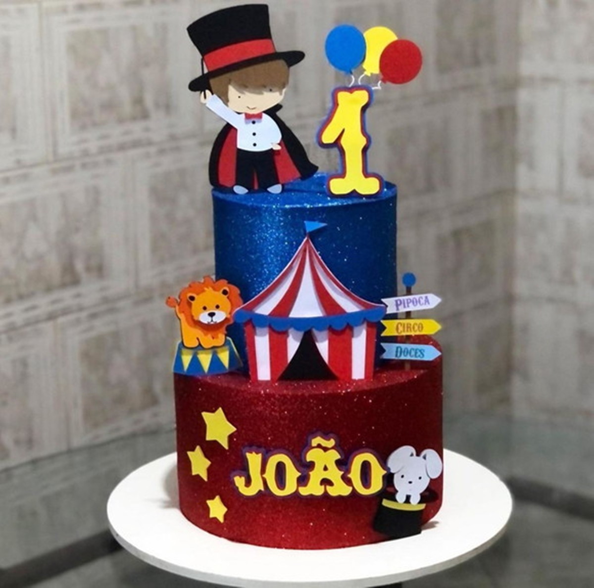 Arquivo de Corte Topo de Bolo Circo Menino Studio #5906
