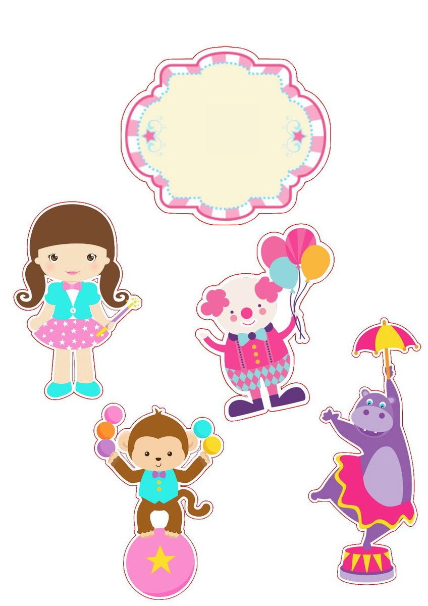 TOPO DE BOLO CIRCO MENINA - ARQUIVO DE CORTE SILHOUETTE