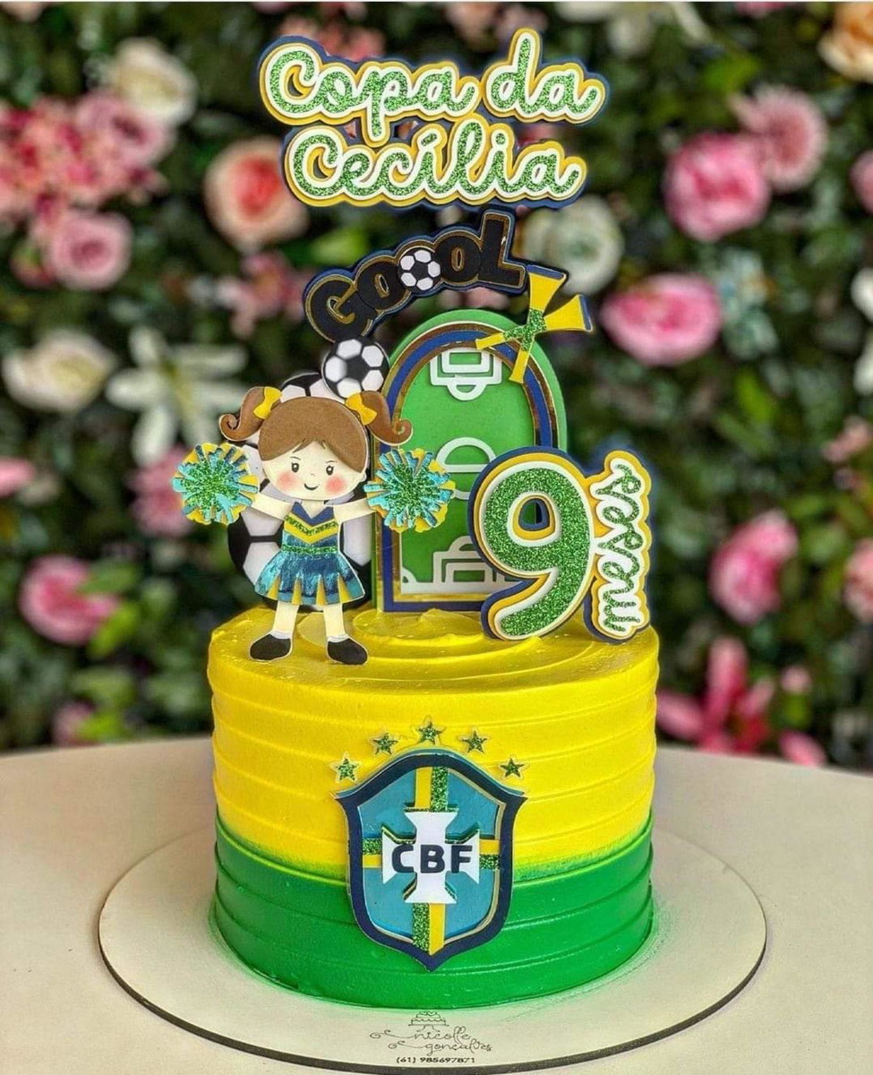 Arquivo de Corte Topo de Bolo Copa - Brasil em Camadas 1513