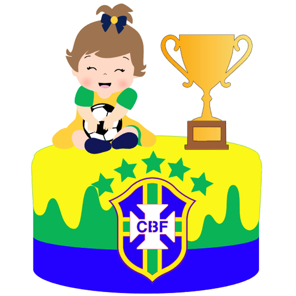 Arquivo de Corte: Topo de Bolo Copa do Mundo Brasil Baby 046