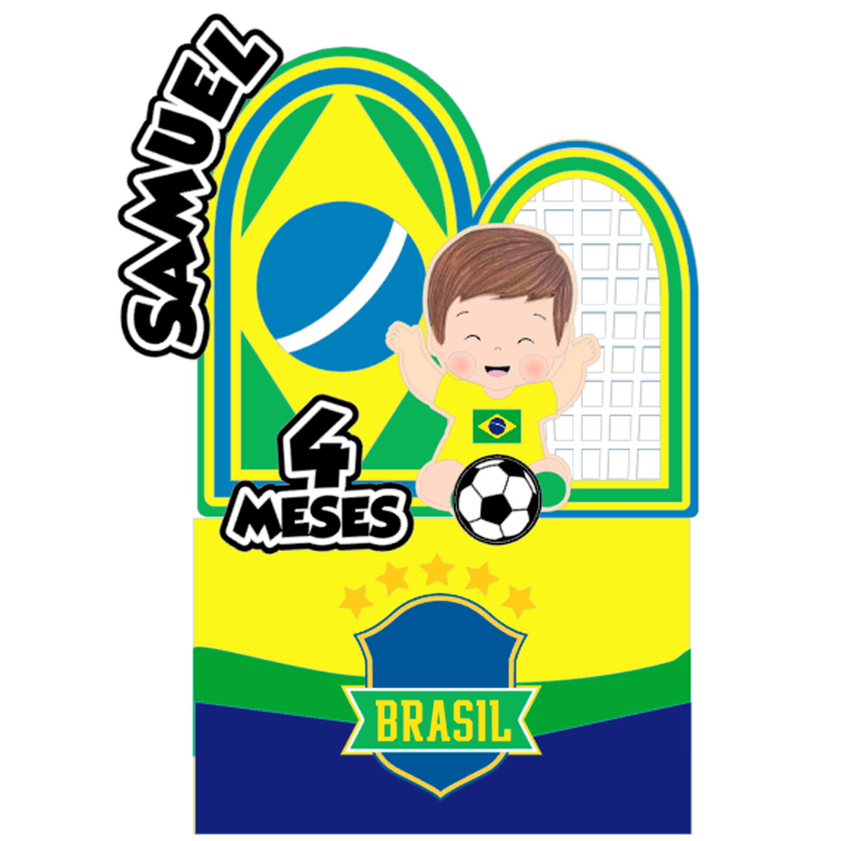 Arquivo de Corte: Topo de Bolo Copa do Mundo Brasil Baby 048