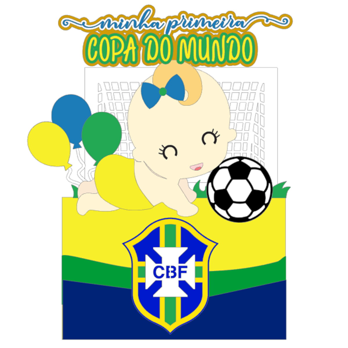 Arquivo de Corte: Topo de Bolo Copa do Mundo Brasil Baby 051