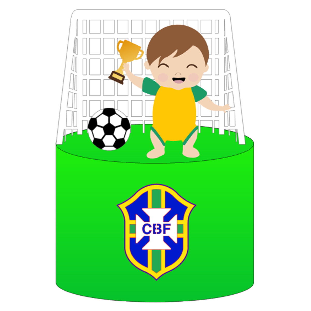 Arquivo de Corte: Topo de Bolo Copa do Mundo Brasil Bebê 031