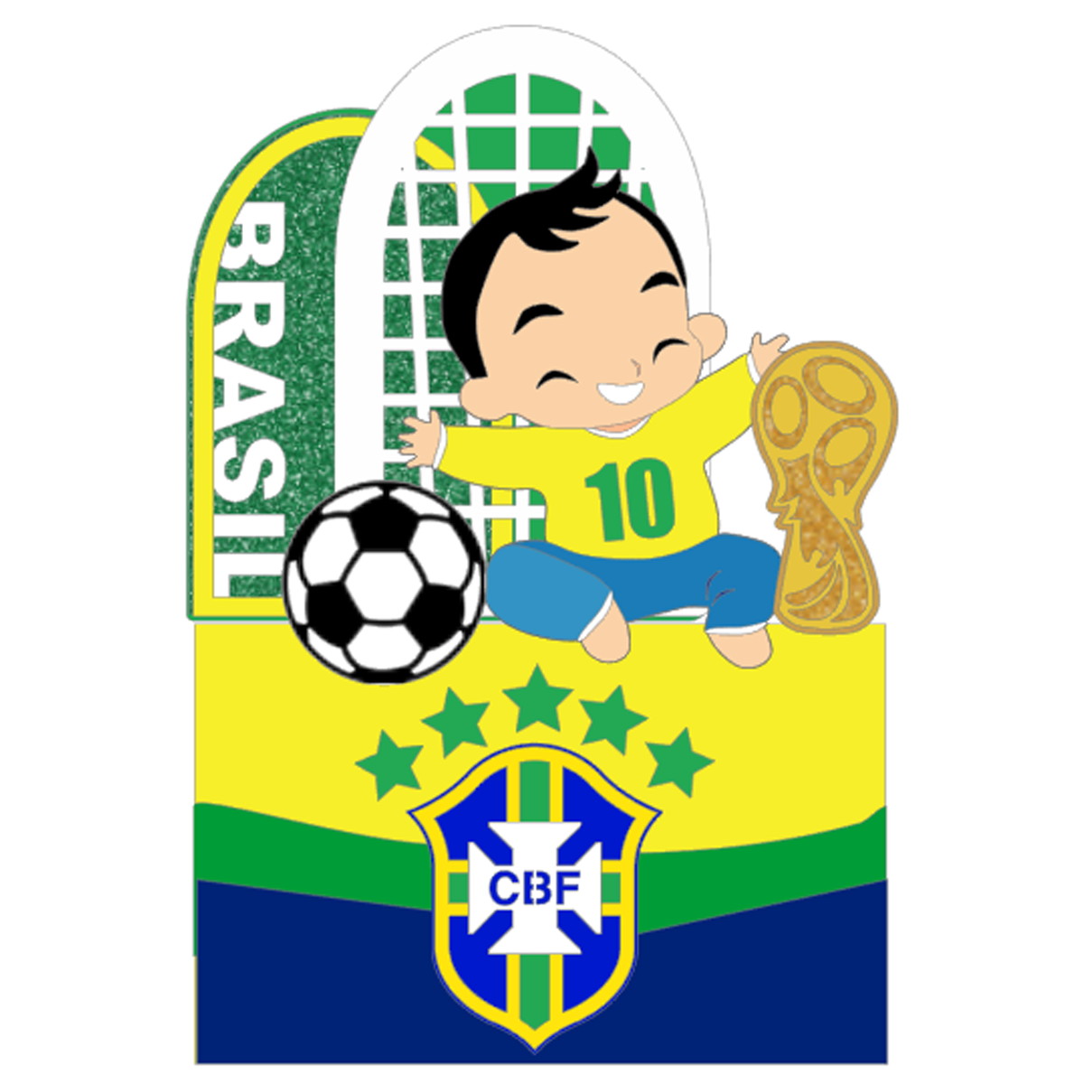 Arquivo de Corte: Topo de Bolo Copa do Mundo Brasil Boy 056