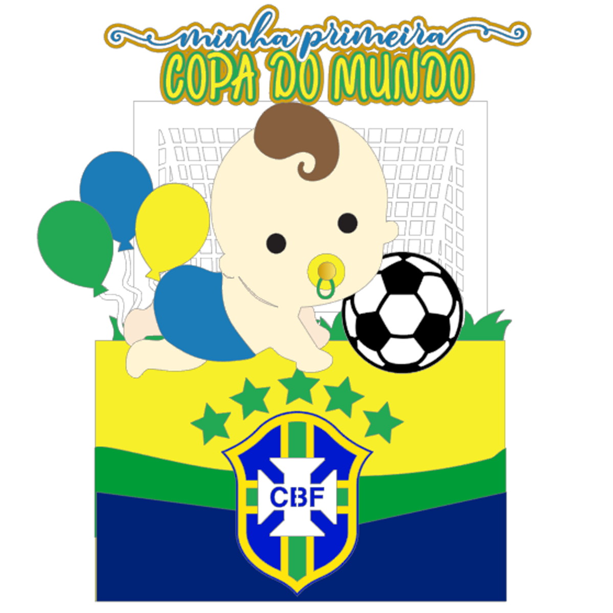 Arquivo de Corte: Topo de Bolo Copa do Mundo Brasil Boy 058