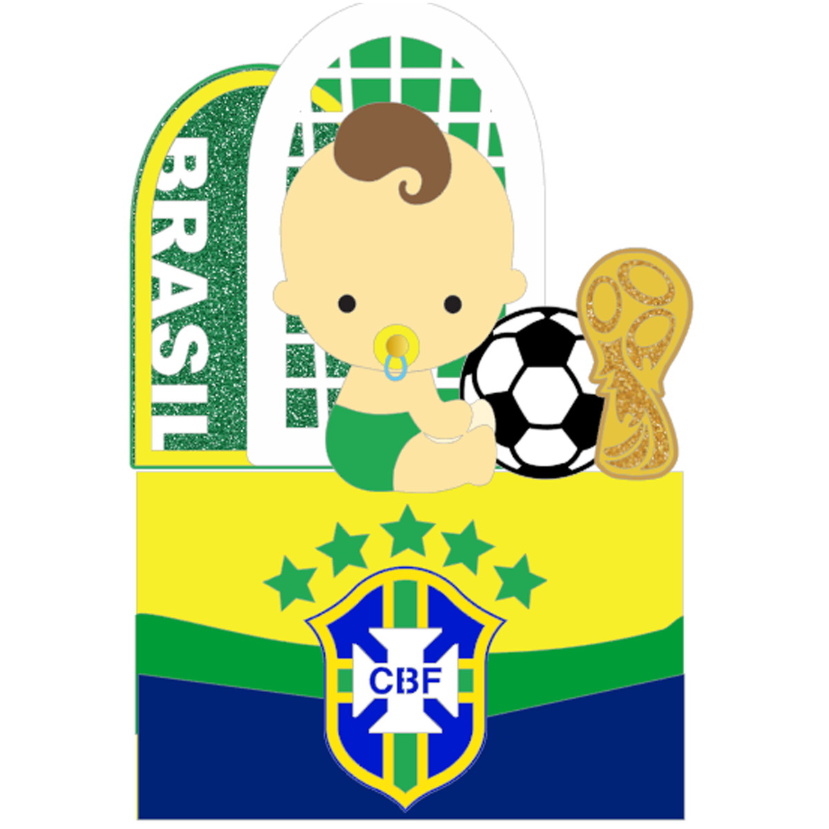 Arquivo de Corte: Topo de Bolo Copa do Mundo Brasil Boy 059