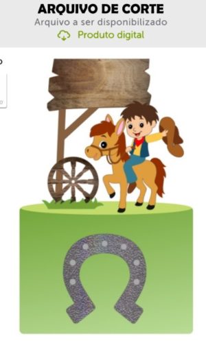 Arquivo de Corte Topo de Bolo Cowboy Menino