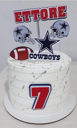 Arquivo de Corte Topo de Bolo Cowboys Futebol Americano