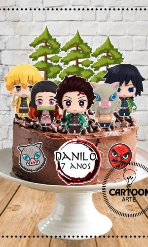 Arquivo de Corte Topo de Bolo Demon Slayer Cute -004