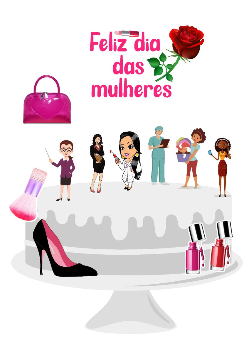 Arquivo de Corte Topo de Bolo - Dia da Mulher 001