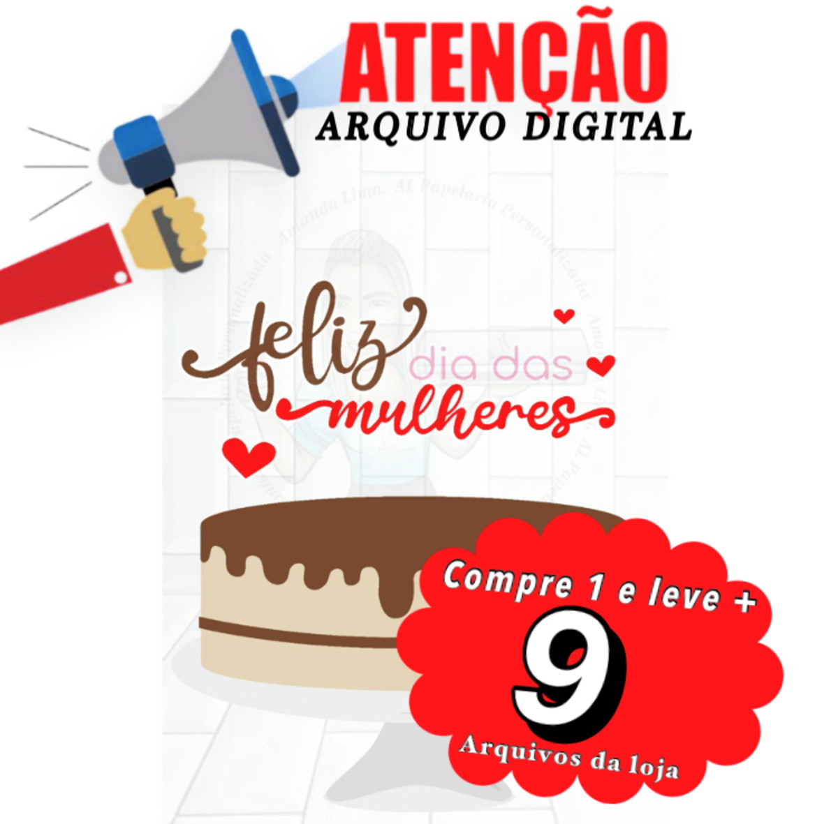 Arquivo de Corte Topo de Bolo - Dia da Mulher 002 - Imagem 3