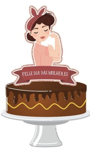 Arquivo de corte Topo de Bolo Dia da Mulher STUDIO