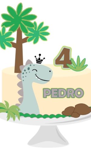 Arquivo de Corte Topo de Bolo Dino Cute
