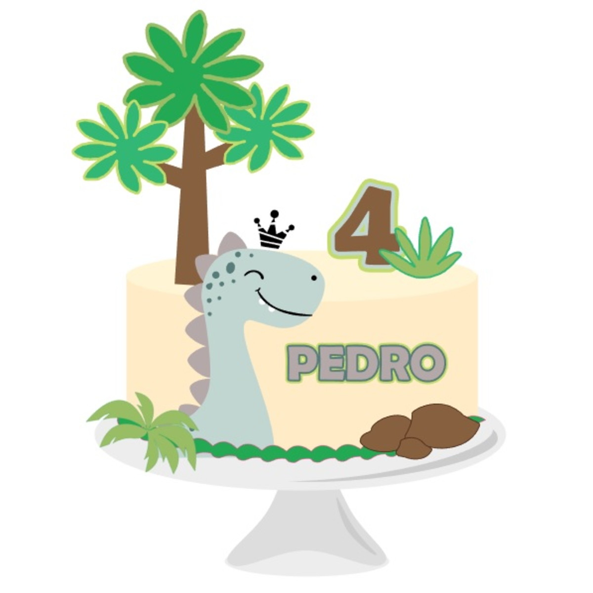 Arquivo de Corte Topo de Bolo Dino Cute
