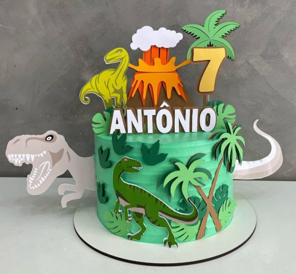 Arquivo De Corte Topo De Bolo Dino Em Camadas 1419