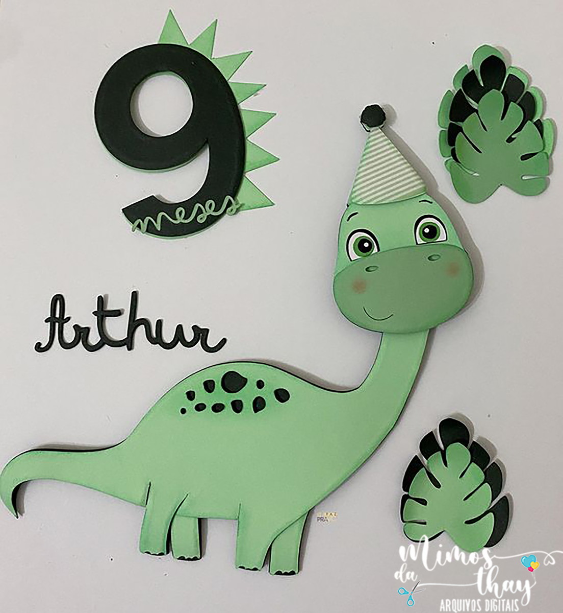 Arquivo de Corte: Topo de Bolo Dinossauro Cute 024