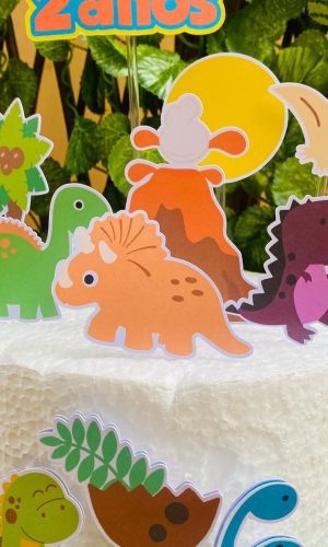 Arquivo de corte topo de bolo dinossauro cute 3 Por 9,90
