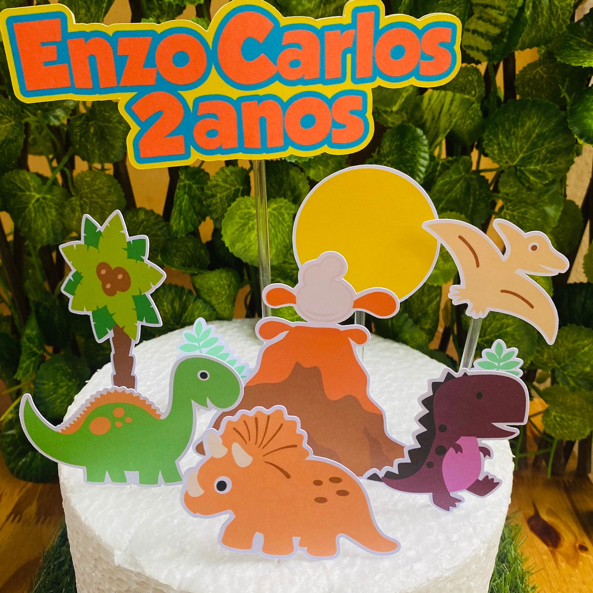Arquivo de corte topo de bolo dinossauro cute 3 Por 9,90 - Imagem 3