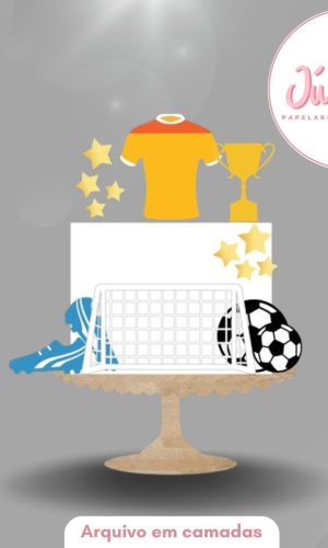 Arquivo de Corte - Topo de Bolo em Camadas Futebol 2