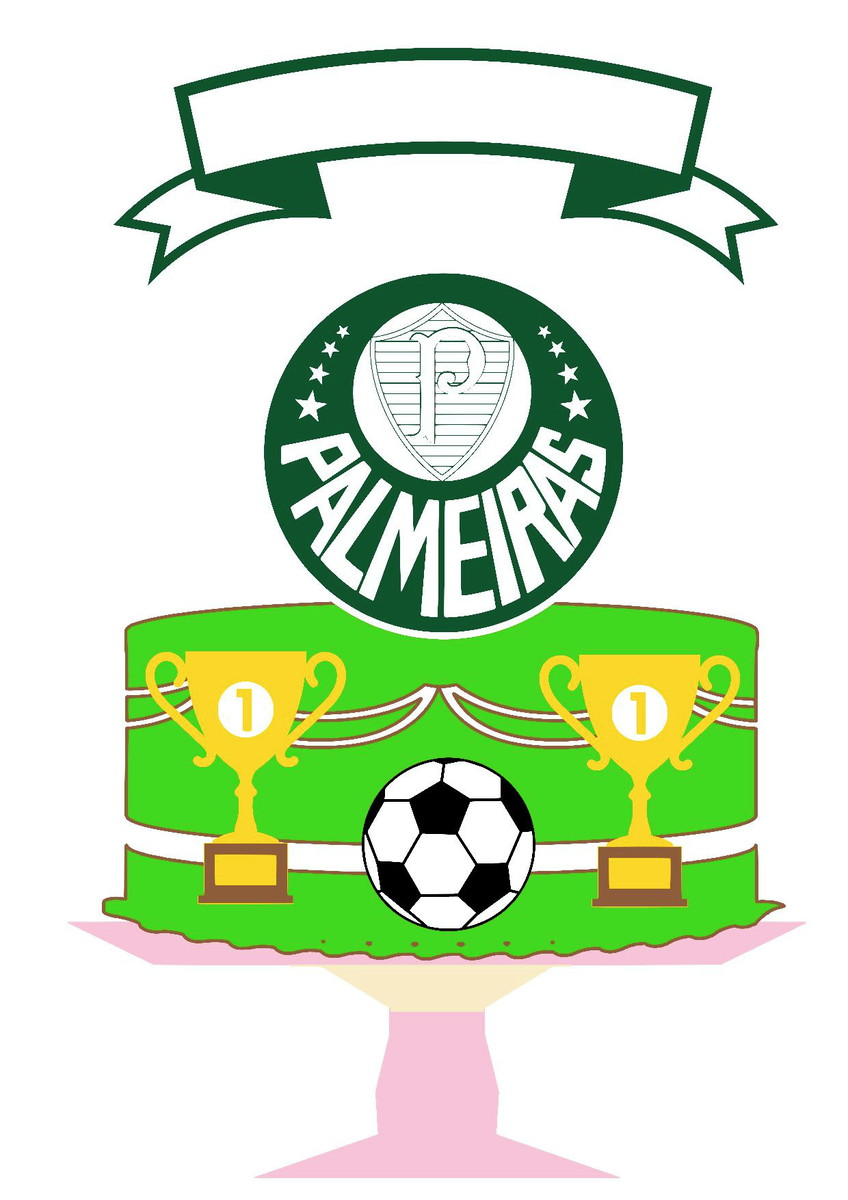 Arquivo de Corte Topo de Bolo em Camadas Verdão Futebol