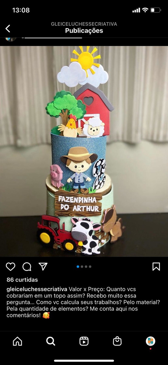 Arquivo de Corte Topo de Bolo Fazendinha Fazenda Menino