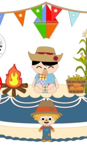Arquivo de Corte Topo de Bolo Festa Junina Bebê