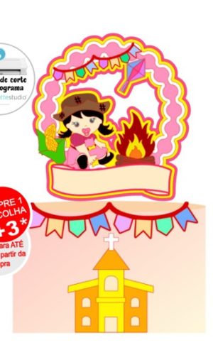 Arquivo de Corte Topo de Bolo Festa Junina Bebê Menina
