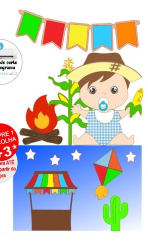 Arquivo de Corte Topo de Bolo Festa Junina Bebê São João