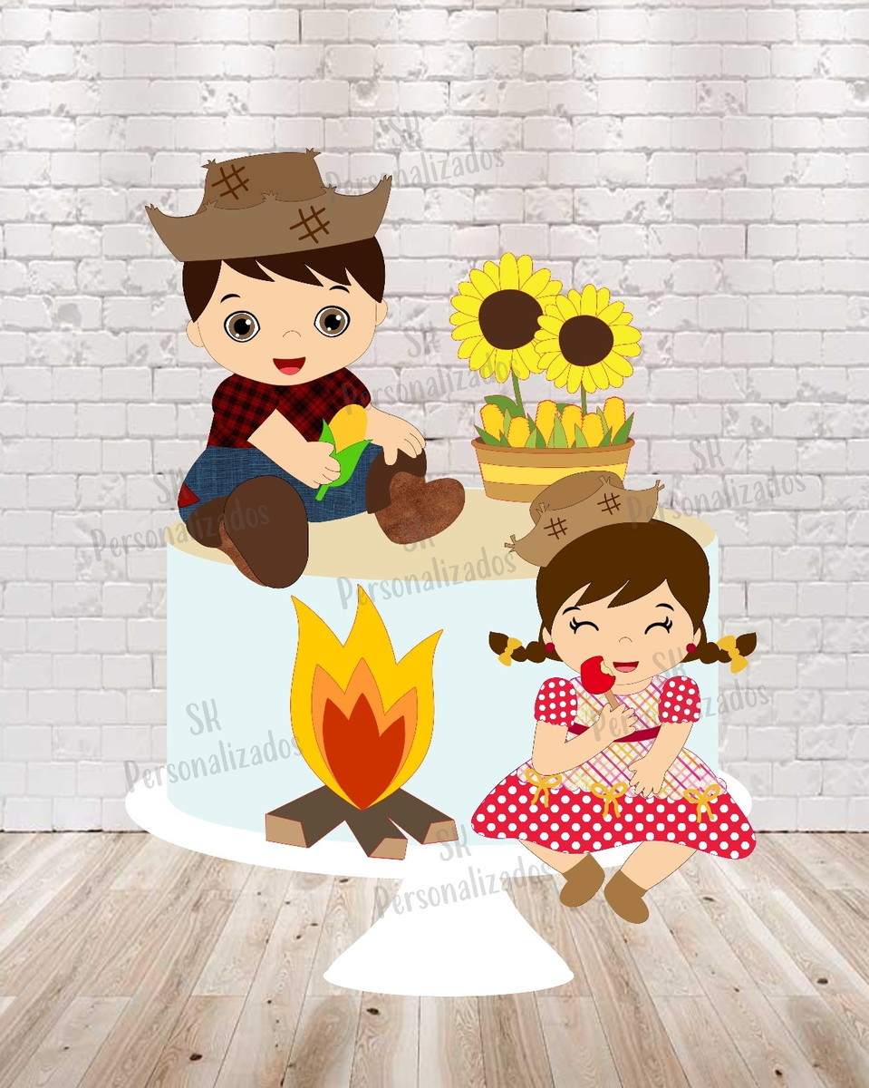 Arquivo de Corte Topo de Bolo Festa Junina em Camadas 1214