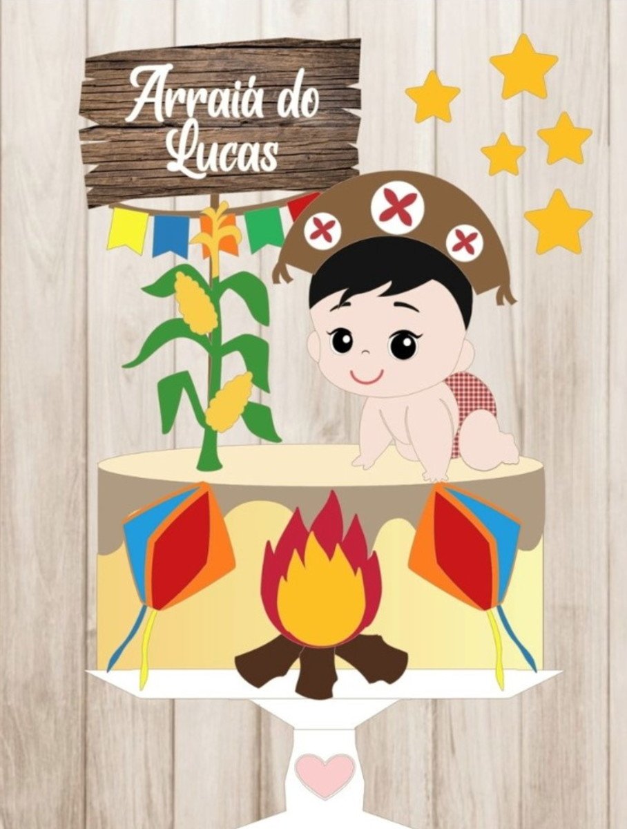 Arquivo de Corte Topo de Bolo Festa Junina em Camadas 416