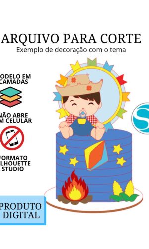 Arquivo de Corte Topo de Bolo - Festa Junina Menino 3