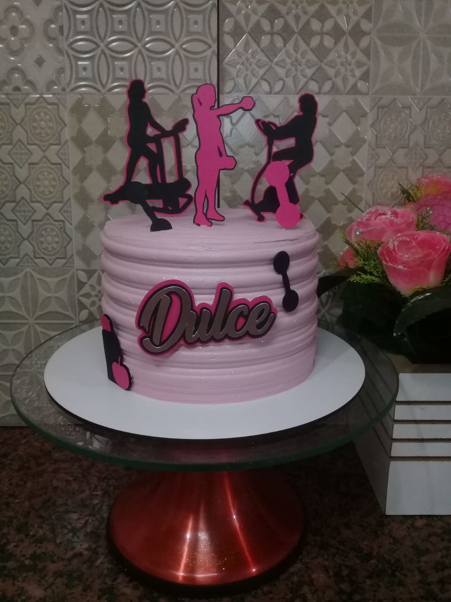 Arquivo De Corte Topo De Bolo Fitness Feminino