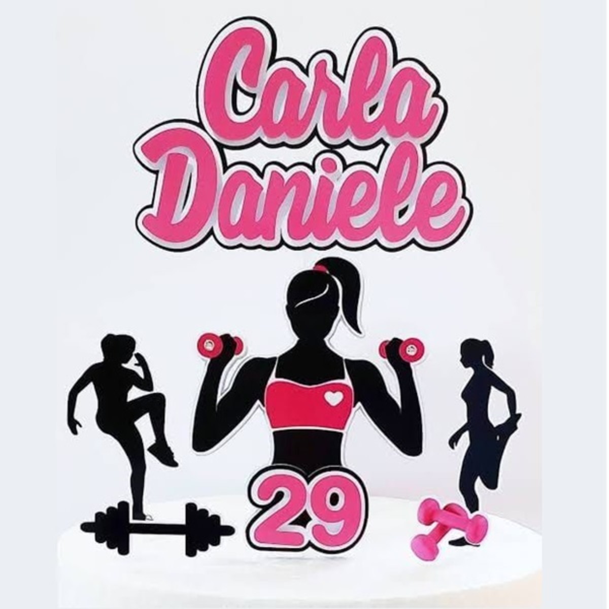 Studio/pdf Arquivo de Corte Topo de Bolo Fitness Mulher - Imagem 2