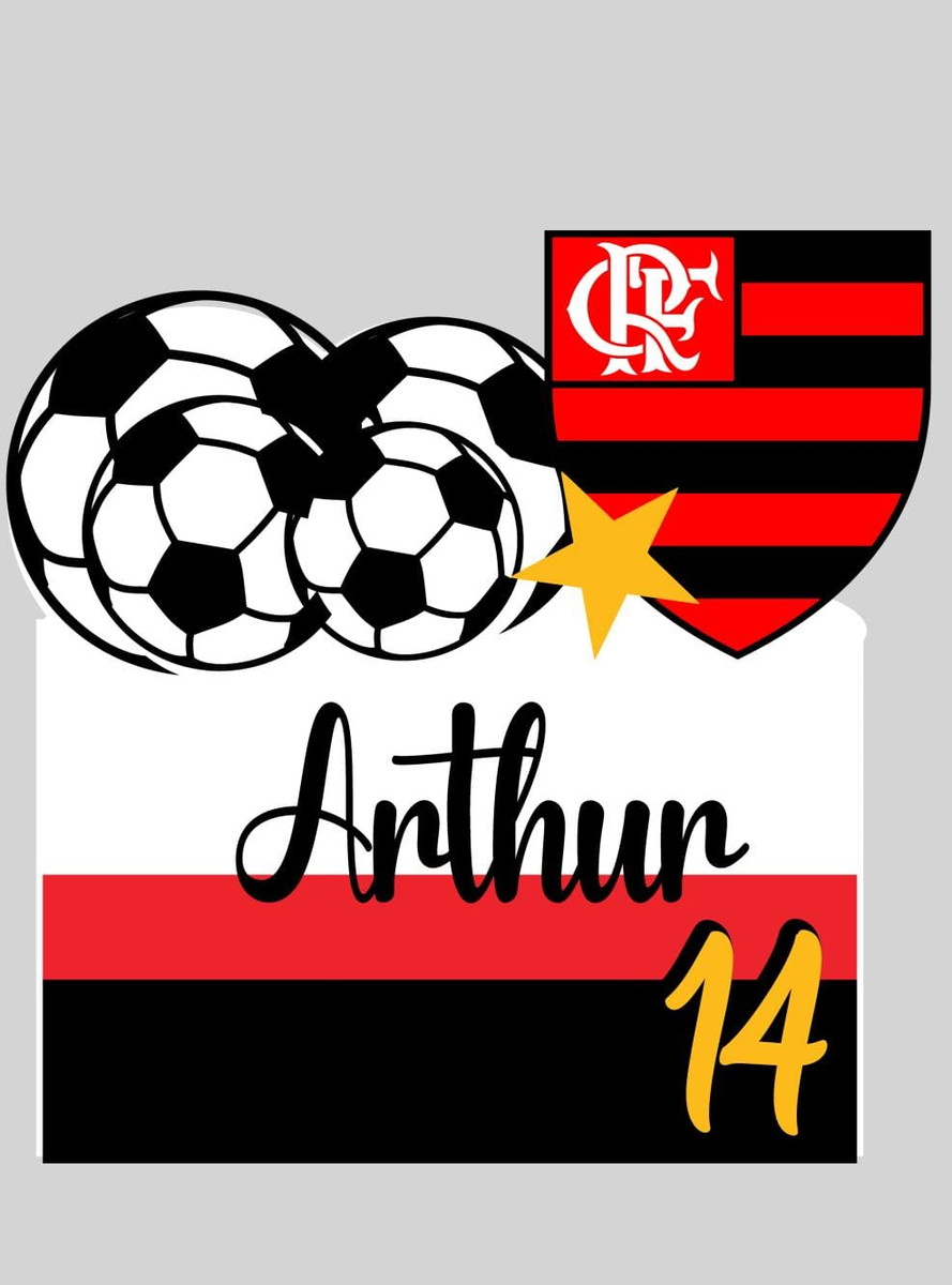 Arquivo de Corte Topo de Bolo Flamengo Escudo e Bolas