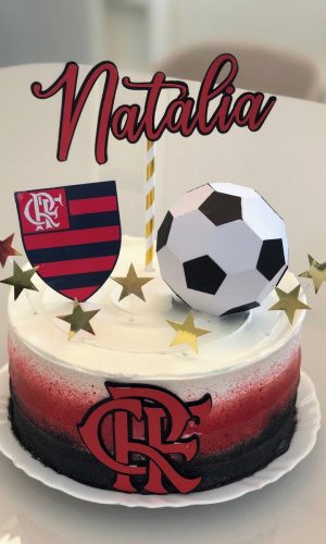 Arquivo De Corte Topo De Bolo Flamengo Bola 3d